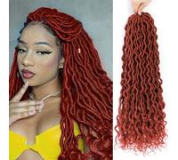 Ginger Synthetic Hair Crochet Hair 20 Inch 350 Soft Locs with Curly Ends Pre Looped Goddess Crochet Braids for Black Women (20 inch, 6 Packs, 350#)