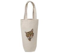'Ginger Tabby Cat with Green Eyes' Cotton Wine Bottle Gift/Travel Bag (BL00041577)