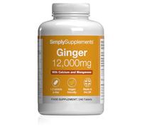 Ginger Tablets with Calcium & Manganese | 240 Tablets | 4 Months' Supply | High-strength ginger formula | Calcium supports normal bones and manganese supports normal connective tissue