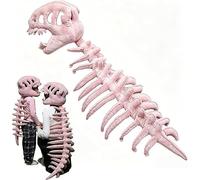 GINGER TECH 3D Plush Dinosaur Skeleton Costume, 90cm/120cm Wearable Realistic Dino Plush Outfit for Halloween Cosplay, Lightweight Dino Carnival Photo Props Dress Up