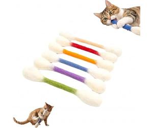 GINGER TECH 6PCS Giant Q Tip Cat Toy, Cotton Swabs Qtip Cat Toy With Catnip, Durable Kitten Chew Toys Teething Sticks, Big Interactive Felt Kitty Gift for Boredom Accessories