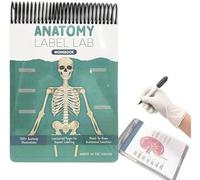GINGER TECH Anatomy Label Lab Workbook, 100+ Full-Color Dry-Erase Pages, Creative Human Anatomy Busy Book for Medical School Students Doctors Nurses (Green)