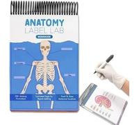 GINGER TECH Anatomy Label Lab Workbook, 100+ Full-Color Dry-Erase Pages, Creative Human Anatomy Busy Book for Medical School Students Doctors Nurses