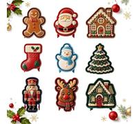 GINGER TECH Christmas Mini Pie Molds, Reusable Embossed Hand Baking | Holiday Pastry Press Set with Santa Snowman Reindeer Tree Shapes, DIY Christmas Dessert Maker for Pies Cookies & Treats