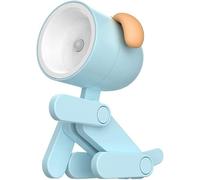 GINGER TECH Cute Dog Night Light, Portable Adjustable Angle LED Portable Dog Lamp Cute Small Phone Holder Eye-Protection for Home Office College Dorm Room Girls Boys Decor Gift (Blue)