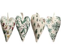 GINGER TECH DIY Heart Embroidery Christmas Decoration, Christmas Embroidery Kit for Beginners, DIY Heart Shaped Hand Embroidered Christmas Ornament Kit with Needles and Thread (4PCS B)