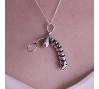 GINGER TECH Funny Erectable Pendant, Fun Stand Up Pendant Ornament, Human Organ Modeling Necklace, Male Reproductive Organ Modeling Necklace for Punk Men Women (Sliver)