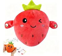 GINGER TECH Interactive Music Plush Toy, Stuffed Soft Animal Music Piano Toy, Body-Sensing Plush Toys with Piano and Fruit Metronome Sounds, Educational Musical Gift for Boys and Girls (Strawberry)