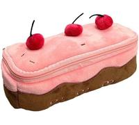 GINGER TECH Large Capacity Pencil Case, Kawaii Pencil Pouch Color Block Design, Portable Multi-Layer Cute Star Pen Pouch Back to School Supplies for Boys Girls (Cherry)