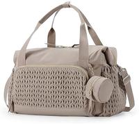 GINGER TECH Nappy Diaper Tote Bag, Baby Changing Bags with Pacifier Case, Large Capacity Multifunctional Waterproof Mommy Shoulder Bag Maternity Tote, for Baby Changing Portable Travel (Khaki)
