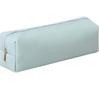 GINGER TECH PU Leather Pencil Case, Stationery Pencil Case with Zipper, Makeup Bag, Coin Purse, Glasses Case, Back-to-School, for Teenagers Student Boys Girls Kids Office College School Gift (Blue)