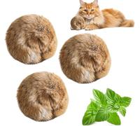 GINGER TECH Rabbit Fur Ball Cat Toy, Large 8CM Soft Fluffy Cat Toy Ball, Catnip Toys for Indoor Cats, Indoor Interactive Kitten Toys For Kicks, Chase Games, Bonding, Indoor Exercise (6)