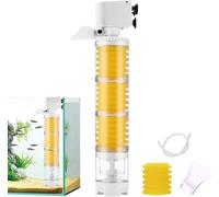 GINGER TECH Ultimate Tank Filter, Adjustable Fish Tank Vacuum Filter, 3-in-1 Tank Sponge Filter for Aquarium, Filtration, Oxygenation, Circulation for 30l~80l Tropical Fish Tank (15W)