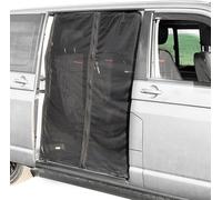 GINGER TECH Van Sliding Door Magnetic Fly Screen, Black Mesh Mosquito Net Sun Protector with Zipper, Car Camping Net Tailgate Shade, for T5 T6 T4 Caravan Motorhome Camper Side Door,175 * 150cm