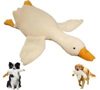 GINGER TECH White Duck Dog Toy, 50cm Large Plush Realistic Goose Pet Toys, Cute Goose Stuffed Animal Duck Plush Toys, Indestructible Dog Toy for Small, Medium and Large Dogs