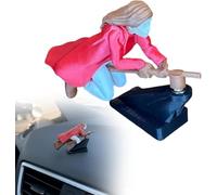 GINGER TECH Witch and Wizard Broomstick Dashboard Drift Ornaments, Funny Car Dashboard Accessories Interior Ornaments for Enthusiasts Vehicle (Red Girl)