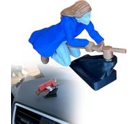 GINGER TECH Witch and Wizard Broomstick Dashboard Drift Ornaments, Funny Car Dashboard Accessories Interior Ornaments for Enthusiasts Vehicle (Blue Girl)