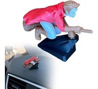 GINGER TECH Witch and Wizard Broomstick Dashboard Drift Ornaments, Funny Car Dashboard Accessories Interior Ornaments for Enthusiasts Vehicle (Red Boy)