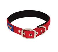 Ginger Ted Comfort Nylon Padded Adjustable Dog Collar - Red Medium