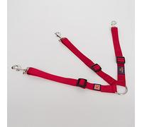 Ginger Ted Triple Coupler Dog Lead 3-Way Adjustable Red - size Large (25mm wide)