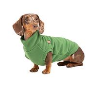 Ginger Ted Warm Fleece Dachshund Jumper size 14"/36cm Green STANDARD Fit - for short leg breeds, windproof polarfleece, washable, breathable, jumper sweater style