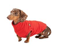Ginger Ted Warm Fleece Dachshund Jumper size 14"/36cm Red STANDARD Fit - for short leg breeds, windproof polarfleece, washable, breathable, jumper sweater style