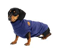 Ginger Ted Warm Fleece Dachshund Jumper size 16"/41cm Navy STANDARD Fit - for short leg breeds, windproof polarfleece, washable, breathable, jumper sweater style