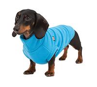 Ginger Ted Warm Fleece Dachshund Jumper size 18"/46cm Blue SLIM Fit - for short leg breeds, windproof polarfleece, washable, breathable, jumper sweater style