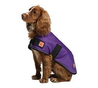 Ginger Ted Waterproof Dog Coat size 18"/46cm Purple - warm fleecy lining, reflective piping, quick fastening, jacket raincoat style