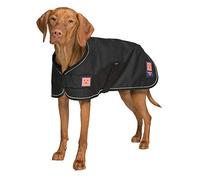 Ginger Ted Waterproof Dog Coat size 28"/71cm Black - warm fleecy lining, reflective piping, quick fastening, jacket raincoat style