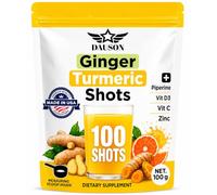 Ginger Turmeric Supplements, 100g/100 Shots of Turmeric Ginger Powder Boosted with Orange, Curcumin, Vitamin C, D & Zinc for Joint, Gut, Keto & Immune Support - Health Drink