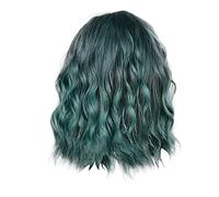 Ginger Wig European and Style Gradient Green Shoulder Length Short Curly Ladies High Temperature Silk Wig Hair Cover for Festival Party Cosplay 35cm / 14inches