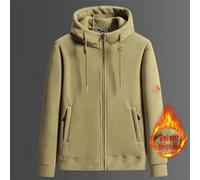 (ginger,yellow, 3XL) "Men's and Women's Warm Polar Fleece Jacket - Thick, Velvet-Lined for Outdoor Sports in Autumn and Winter"
