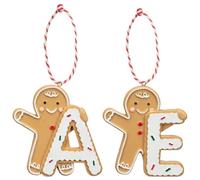 Gingerbread Alphabet Tree Decoration - Assorted (Random Design, You Will Get Pack of 2) - Bring Warm and Wholesome Charm to Your Christmas Décor