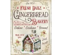 Gingerbread Bakery Sign, Wall Decor, Christmas Party Decoration, Sweet Treats Metal Tin Sign for Home Cafe Bar Coffee 5.5x8 inches