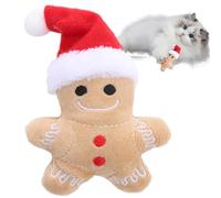 Gingerbread Cat Toy - Christmas Pet Toys for Cats | Portable Gingerbread Stuffed Toys with Catnip, Christmas Cat Teething Toy
