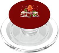 Gingerbread Chasing Two Santa Elf Bichon Frises Xmas Baker PopSockets PopGrip for MagSafe