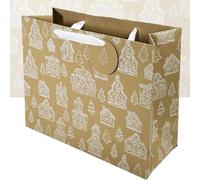 Gingerbread Christmas Craft Premium Gift Bag | Carrier 35cm wide x 28cm tall x 14cm deep | Printed on the inside | Designed in the UK | sustainably sourced and recyclable gifbag