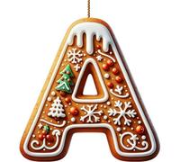Gingerbread Christmas Decorations - 26 Gingerbread Alphabet Letter Ornaments,2d Flat A To Z Letters - Xmas Tree Hanging Ornaments for Diy Crafts,Christmas T-ree Candy Cane Letter Tree Decorations1