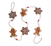 Gingerbread Christmas Felt Garland Banner Bunting Hanging for Mantel Wall Decor Party Supplies