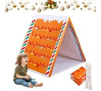 Gingerbread Christmas Play Tent for Kids, Holiday Gingerbread House Indoor Playhouse, Foldable & Breathable Christmas Tent for Girls Boys, Festive Holiday Decor for Home & Party