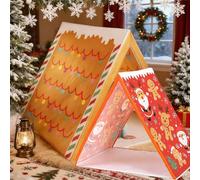 Gingerbread Christmas Tent, Christmas Gingerbread Santa Claus House Play Sleepover Tent for Home Indoor Xmas Holiday Party, Holiday Dreams Home - Lightweight Detachable and Small Size(Mix)