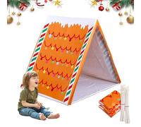 Gingerbread Christmas Tent, Christmas Gingerbread Santa Claus House Play Sleepover Tent for Home Indoor Xmas Holiday Party, Where Holiday Dreams Find a Home, Lightweight Detachable and Small Size (01)