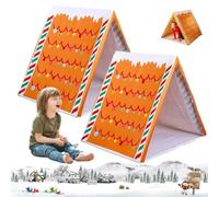 Gingerbread Christmas Tent, Christmastent Housetent Lightweight Kids Playtent Pop up Sleepover Tent House Where Holiday Dreams Find a Home for Home Indoor Xmas Holiday Party(2pcs-GingerBread)