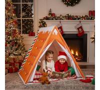 Gingerbread Christmas Tent - Where Holiday Dreams Find a Fun Christmas Xmas Gingerbread Tent,Brown Sleepover Play House