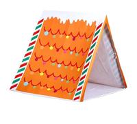 Gingerbread Christmas Tent - Where Holiday Dreams Find a Home, Brown Fun Christmas Gingerbread House Play Tent, Lightweight Detachable and Small Size, Easy Assembly (1 PCS)