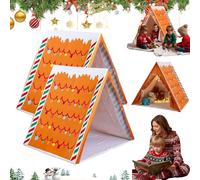 Gingerbread Christmas Tent - Where Holiday Dreams Find a Home,Christmas Tent for Kids,Detachable Indoor House T-ent,Brown Gingerbread House Play T-ent Sleepover for Kids Indoor Xmas Holiday Party