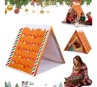 Gingerbread Christmas Tent - Where Holiday Dreams Find a Home,Christmas Tent for Kids,Detachable Indoor House T-ent,Brown Gingerbread House Play T-ent Sleepover for Kids Indoor Xmas Holiday Party