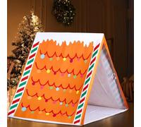 Gingerbread Christmas Tent - Where Holiday Dreams Find a Home, House Brown Play, Fun Lightweight Detachable Indoor Playhouse with Easy Assembly, Festive Xmas Party Decoration and Cozy Gift (1pc)
