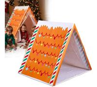 Gingerbread Christmas Tent - Where Holiday Dreams Find a Home, House Gingerbread Brown Play Tent Sleepover, Lightweight Po-p Up Indoor Play-house with Easy Assembly, Festive Xmas Party Decoration Gift